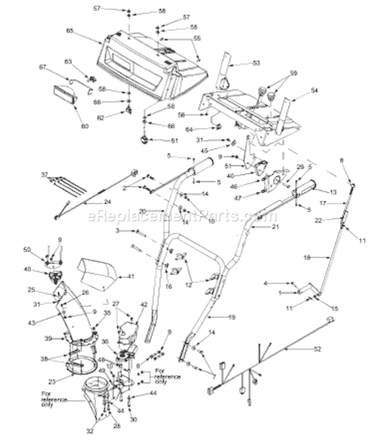 Page E Diagram and Parts List for 31AH763G401 2000 Yard Man Snow Blower